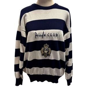 Vintage Y2K Pringle Scotland Rugby Striped Crested Sweater